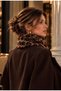 Leopard Patterned Women's Neck Collar Boucle Knit Soft Textured Winter Neck Scarf - 2