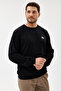 Black Crew Neck Regular Fit Cotton Basic Sweatshirt - 3