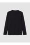 Ozmarka New Season Black Henley Collar Long Sleeve Men's Pajama Top - 5