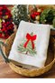 White Cotton Embroidered New Year's Hand Towel 50X90Cm - 2