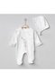 Floral Embroidered Lace Detailed Pleated 2-Piece Jumpsuit Hat 100% Cotton - 2