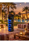 Blue Led Lighting Mobile Party Speaker with Mic and Remote Control with Wheels - 5