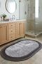 Luna Series Plush Textured Oval Mat 40X60 cm - Non-Slip Bathroom and Door Mat with Jute Edges - 2