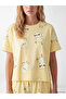 Ozmarka New Season Yellow Patterned Women's Shorts Pajama Set - 3