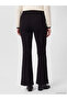 Vizyon New Season Black Spanish Flare Women's Trousers with Abdominal Panel - 4