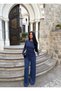 Navy Blue Collared Buttoned Double Suit