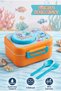 3-Compartment Leak-Proof Children's Lunch Box - Food Container with Sauce Compartment - Children's Lunch Box - Nut Compartment Lunch Box Sea Life