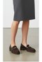 Genuine Leather and Genuine Suede Leather 4 cm Low Heel Women's Brown Loafer Shoes - 6