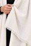 Women's Plaid Patterned Soft Textured Tasseled Knitwear Shawl - 3