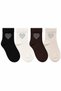 Women's Stone Heart Patterned Short Socks Set of 4, Stylish Women's Socks, Soft Socks, Gift-Shiny Stone Women's Socks, Daily Women's Socks Ab003-Heart