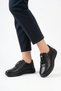 Bolder tire bonded stitched genuine leather women's shoes black skin - 6