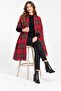 Women's Plaid Patterned Soft Textured Tasseled Knitwear Shawl - 7