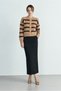 Women's Camel Brown Striped Ultra Soft Cardigan - 4