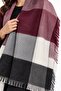 Women's Plaid Patterned Soft Textured Tasseled Knitwear Shawl - 8