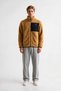 Men's Zippered Thick Fleece Jacket with Pocket Detail in Full Size - 5