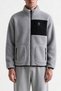 Men's Zippered Thick Fleece Jacket with Pocket Detail in Full Size
