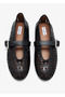 La Ballerine croc-effect leather-trimmed mesh ballet flats - 2