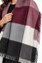 Women's Plaid Patterned Soft Textured Tasseled Knitwear Shawl - 8