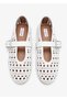 La Ballerine croc-effect leather-trimmed mesh ballet flats - 3
