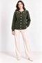 Women's Pearl Detailed 7-Button Crew Neck Feathered Knitwear Jacket - 7