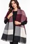 Women's Plaid Patterned Soft Textured Tasseled Knitwear Shawl - 5