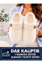 Women's Button Detailed Soft Plush Washable House Slippers High Thick Sole Warm Home Slippers Stc1369 - 6