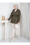 Women's Trench Coat with Collar, Short Cape, Buttons and Belt, Waterproof with Pockets - 6