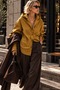 Nomad Striped Hooded Oversize Design Shirt - Mustard Stripe