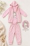 Baby Girl 3-Piece Set Rabbit Printed T-Shirt Pants Hooded Vest 3 6 9 12 Months - 5
