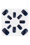 False Nails Set with Blue Glue Squoval - 12pcs