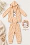 Baby Girl 3-Piece Set Rabbit Printed T-Shirt Pants Hooded Vest 3 6 9 12 Months - 5