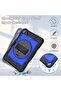 Rugged Protective Case for iPad, Shockproof with Hand Strap, Blue - 3