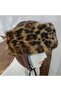 100% Sheep Ear Ushanka Genuine Lambskin Children's Young Pilot Hat, Leopard Print - 6