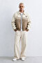 Men's Auto Club Written Leather Look Coat - Mink - 3