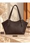 Women's Belted Faux Leather & Large Volume Shoulder Bag - 4