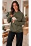 Women's Hooded Breastfeeding Sweatshirt - Long Sleeve Maternity Sweatshirt with Breastfeeding Feature - 3