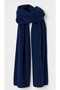 Puffy Polar Navy Blue Soft Textured New Year Christmas Gift Women's Scarf Shawl Shoulder Wrap 40X 170 cm