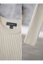 Women's Crew Neck Braided Mini Knitwear Dress - 5