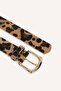 Women's Leopard Patterned Oval Buckle Faux Leather Jean Belt H7370Axns - 3
