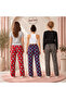 3-Piece Fleece Pajama Bottoms Unisex with Heart, Penguin, and Leopard Patterns, Single Bottom Without Pockets Winter Home Pants Comfortable Fit Soft Fleece Sweatpants Gift for Couples Size 2XL - 4