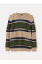 Peak New Season Brown Striped Crew Neck Men's Sweater - 5