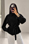 Cowboy Button Detail Belted Lined Stand-Up Collar Suede Jacket - 2