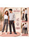 2-Pack Fleece Pajama Bottoms Unisex Plaid Pattern Single Bottom Without Pockets Winter Home Pants Relaxed Fit Soft Fleece Sweatpants Gift Couple m L XL 2XL