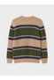 Peak New Season Brown Striped Crew Neck Men's Sweater - 6