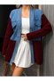 Women's Denim Detailed Knitwear Cardigan with Buttons - 4