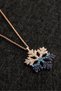 Zirconium Stone Gold Color Blue Snowflake Small Size Stainless Steel Necklace