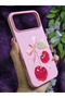 iPhone 18 Pro Max Compatible Phone Case with Velvet Ribbon and Cherry Print Inside - 3