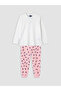 Vizyon New Season Pink Patterned Girls' Pajama Set