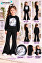 Winter, Spring, and Autumn Girls' Black Spanish Flared Bottoms and Black Sweat Top - 2