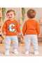 100% Cotton Snap-On Shoulder Teddy Bear Printed Top and Bottom 2-Piece Seasonal Baby Set - 3